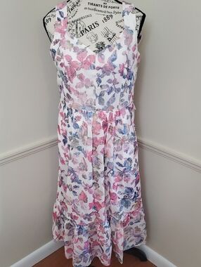NWT Donna Ricco Dress White Embroidered Size 6 Missing Belt